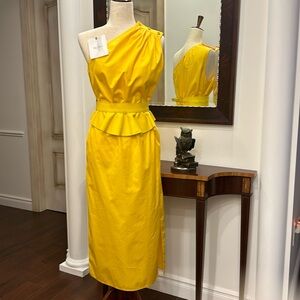 Max Mara dress with designer belt  ,size 8 ,Gold
